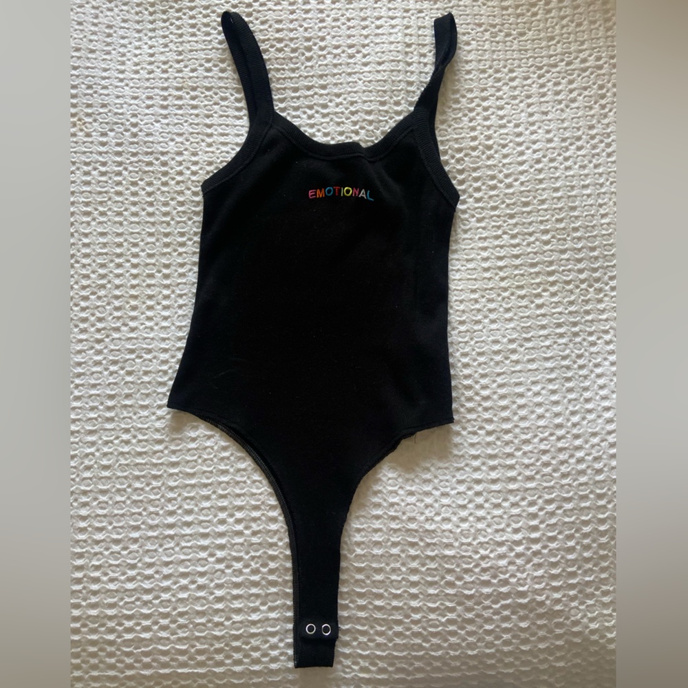 Forever 21 “Emotional” Bodysuit (BLACK)
